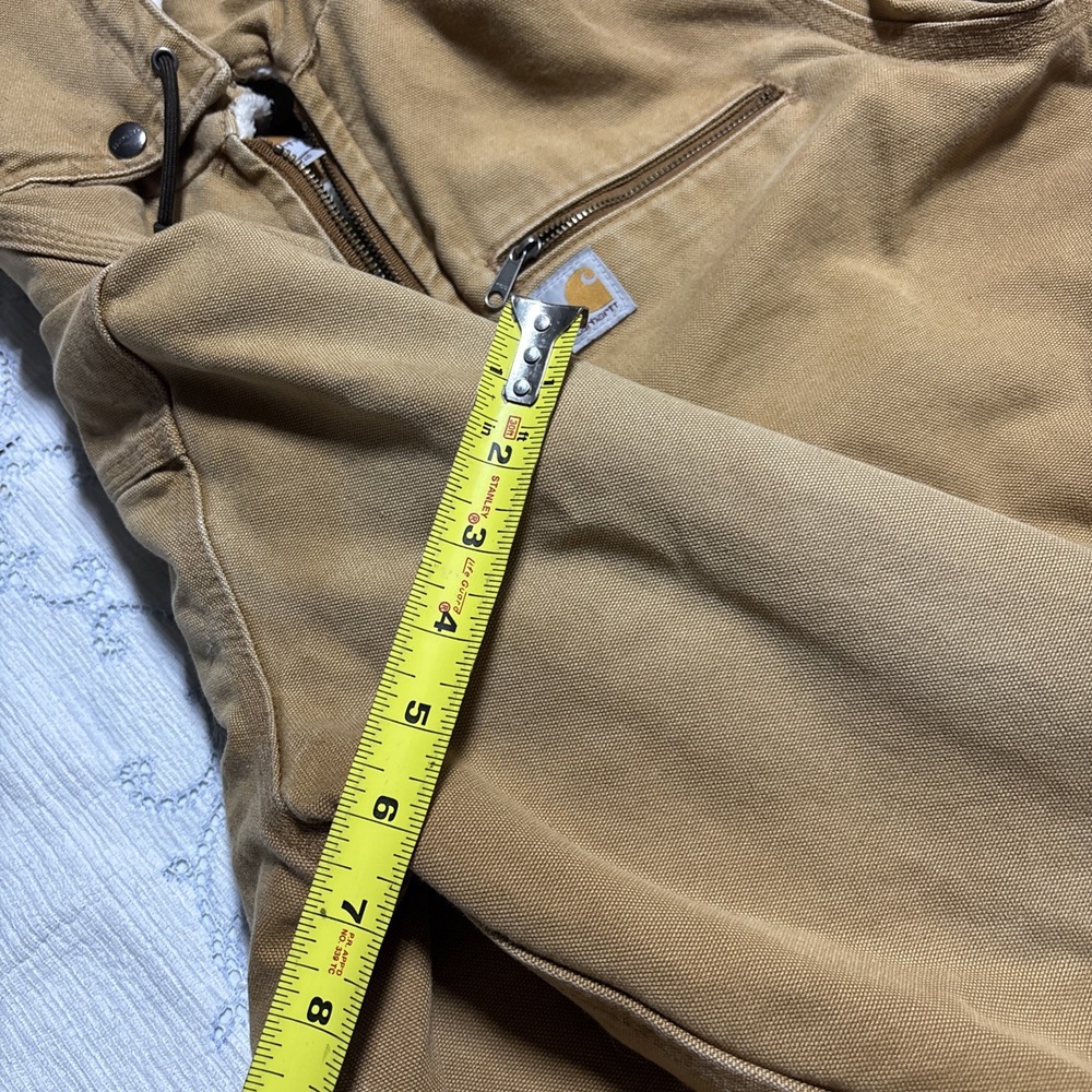 Carhartt Weathered Wildwood Jacket Tan Women's Size Medium Sherpa Lined Hooded - Picture 11 of 16